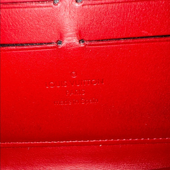 Louis Vuitton Red Vernis Monogram Zippy Wallet Patent Leather Gold Zip - Picture 13 of 14